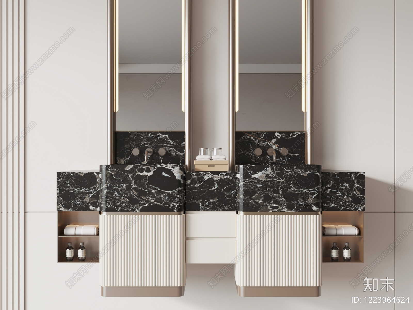 轻奢其他柜子3D模型下载【ID:1223964624】