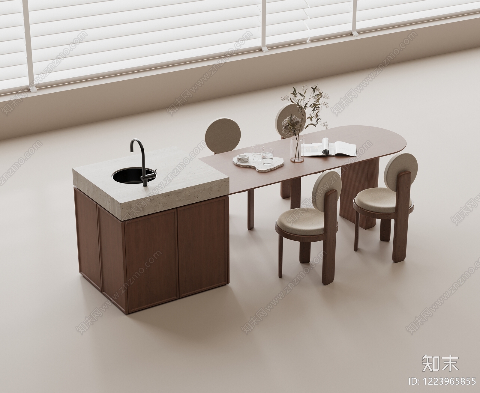 意式极简岛台3D模型下载【ID:1223965855】