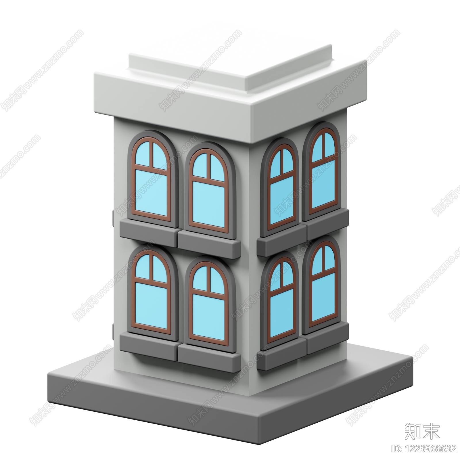 极简多层住宅楼3D模型下载【ID:1223968632】