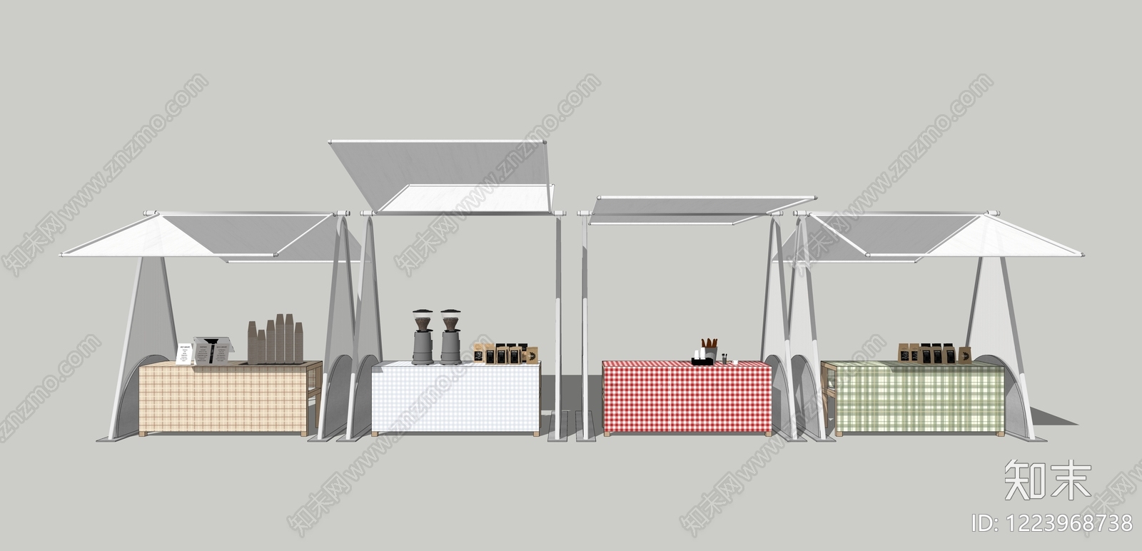 极简食品展台SU模型下载【ID:1223968738】