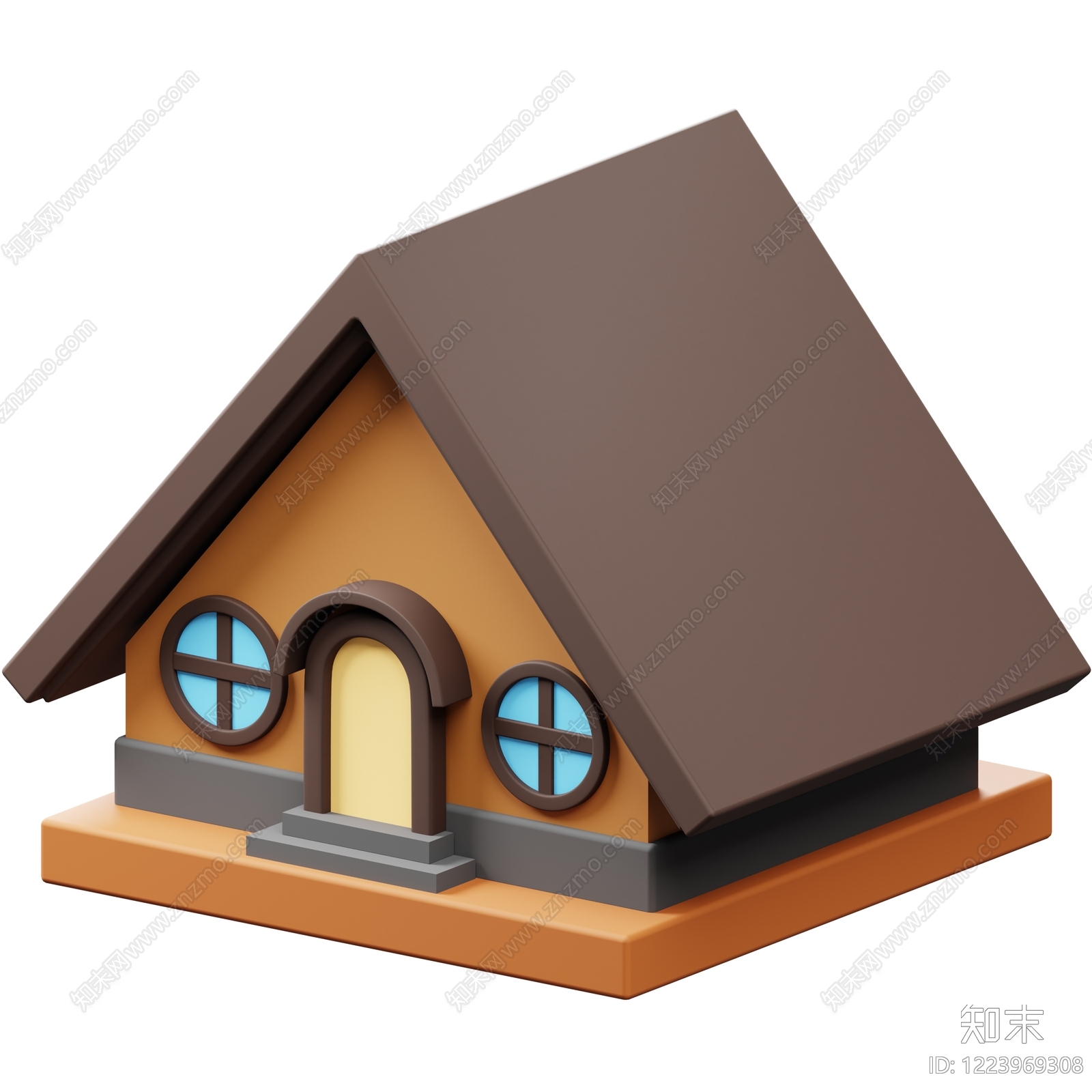 北欧住宅建筑3D模型下载【ID:1223969308】