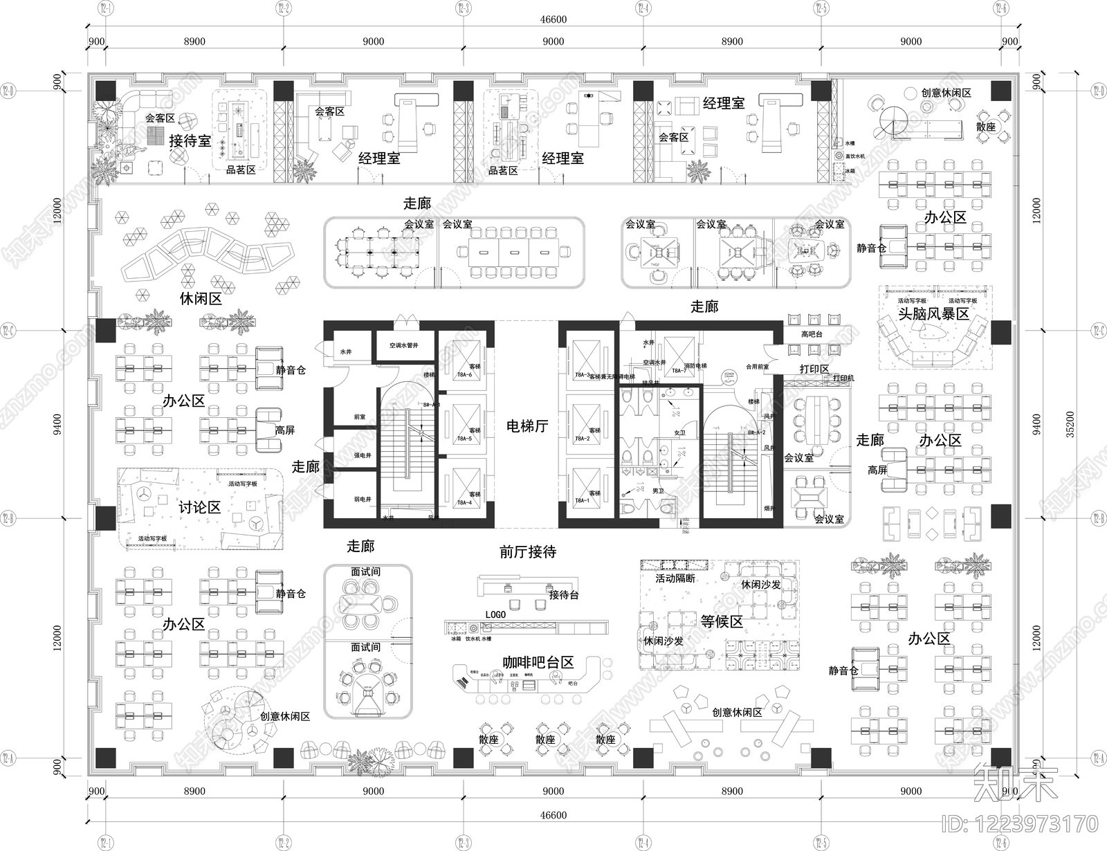 整体办公空间CAD图纸