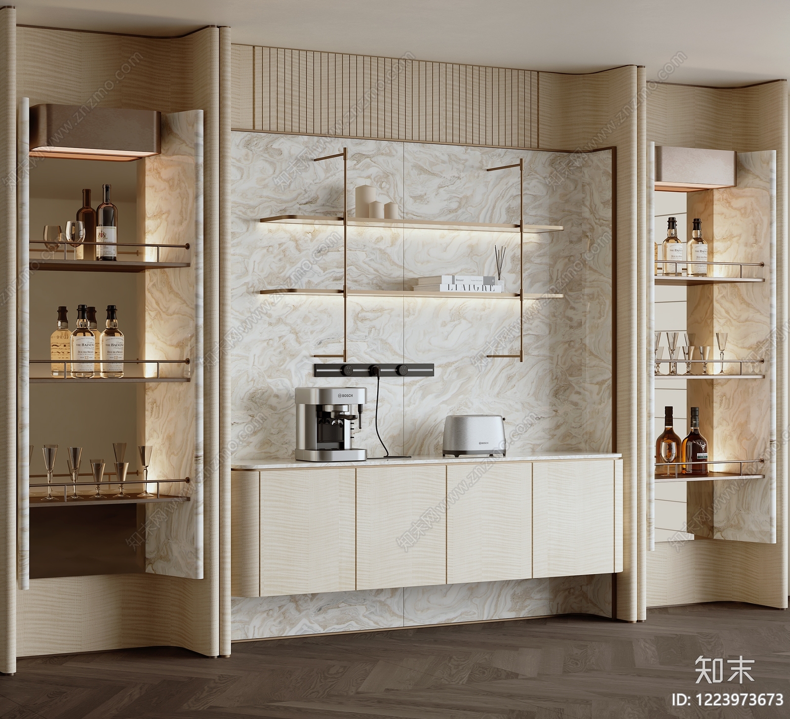 轻奢餐边柜3D模型下载【ID:1223973673】