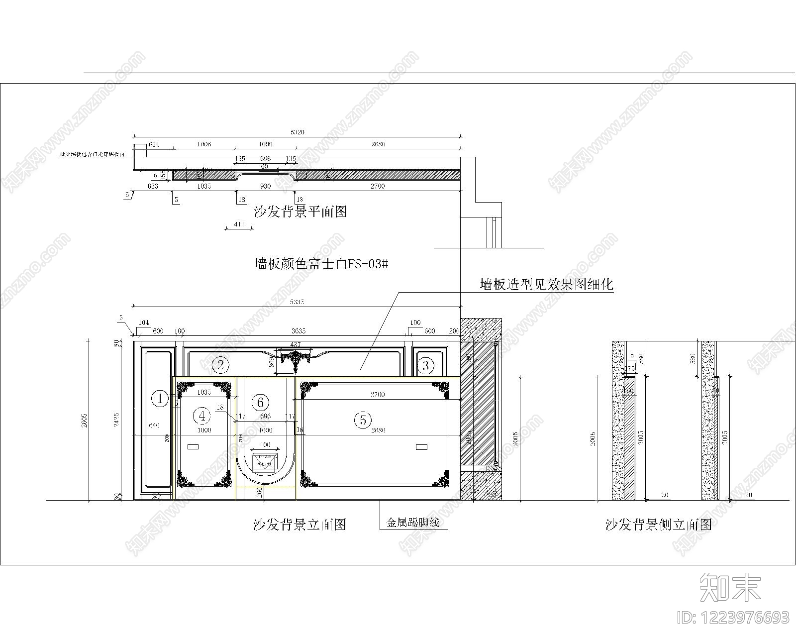 背景墙节点CAD图纸