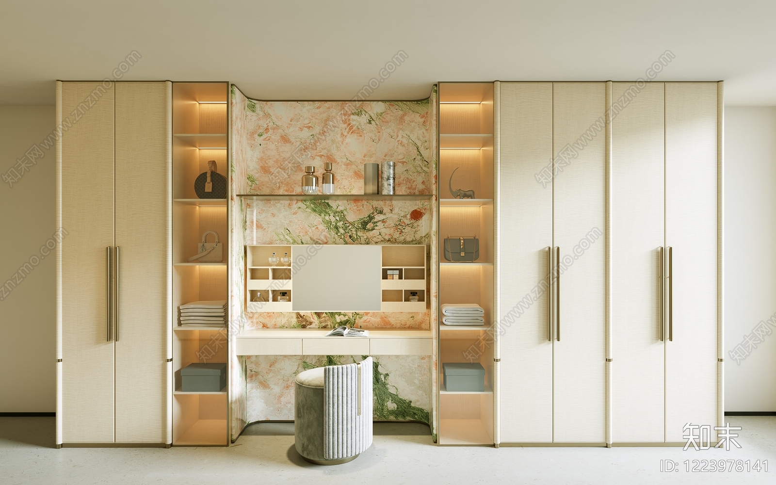 轻奢梳妆台3D模型下载【ID:1223978141】