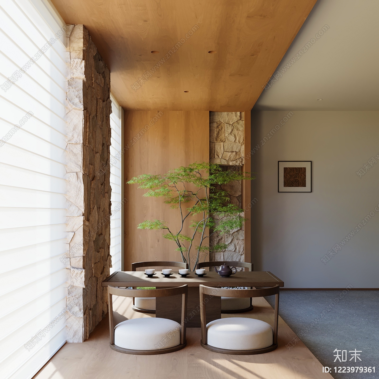 日式茶室SU模型草图