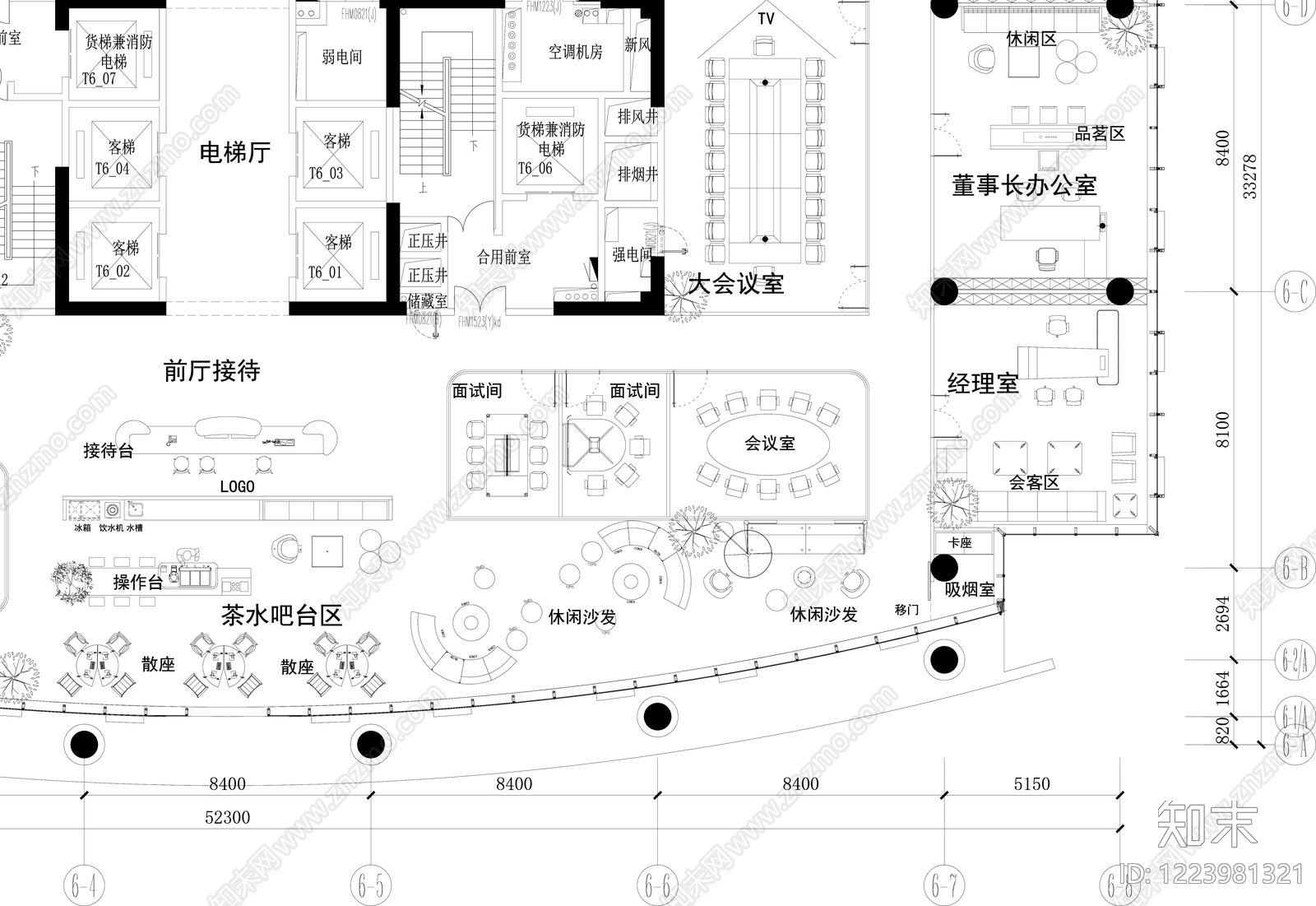 整体办公空间cad施工图下载【ID:1223981321】