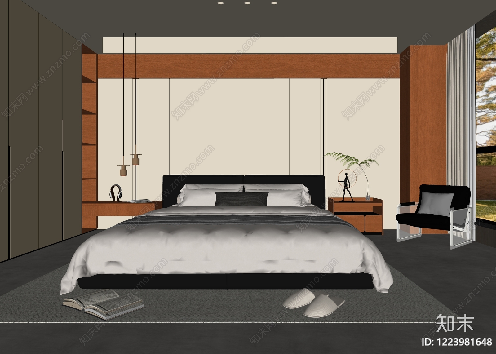 意式极简家居卧室SU模型下载【ID:1223981648】