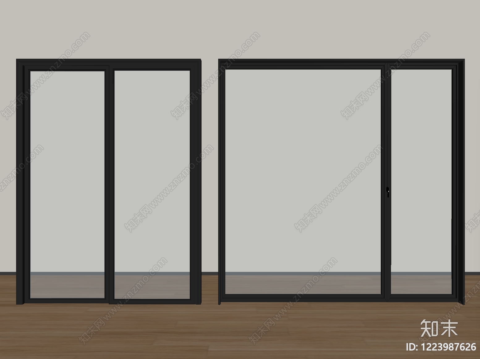 极简推拉门SU模型下载【ID:1223987626】