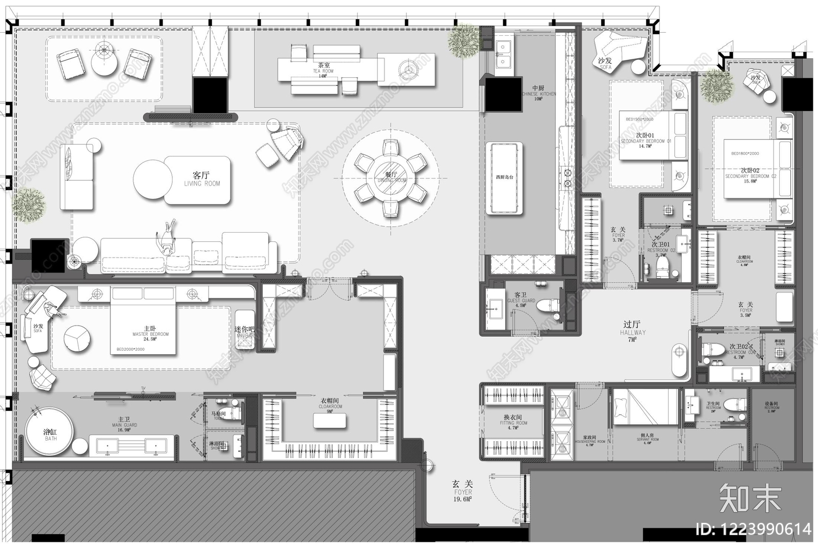 超大型平层cad施工图下载【ID:1223990614】