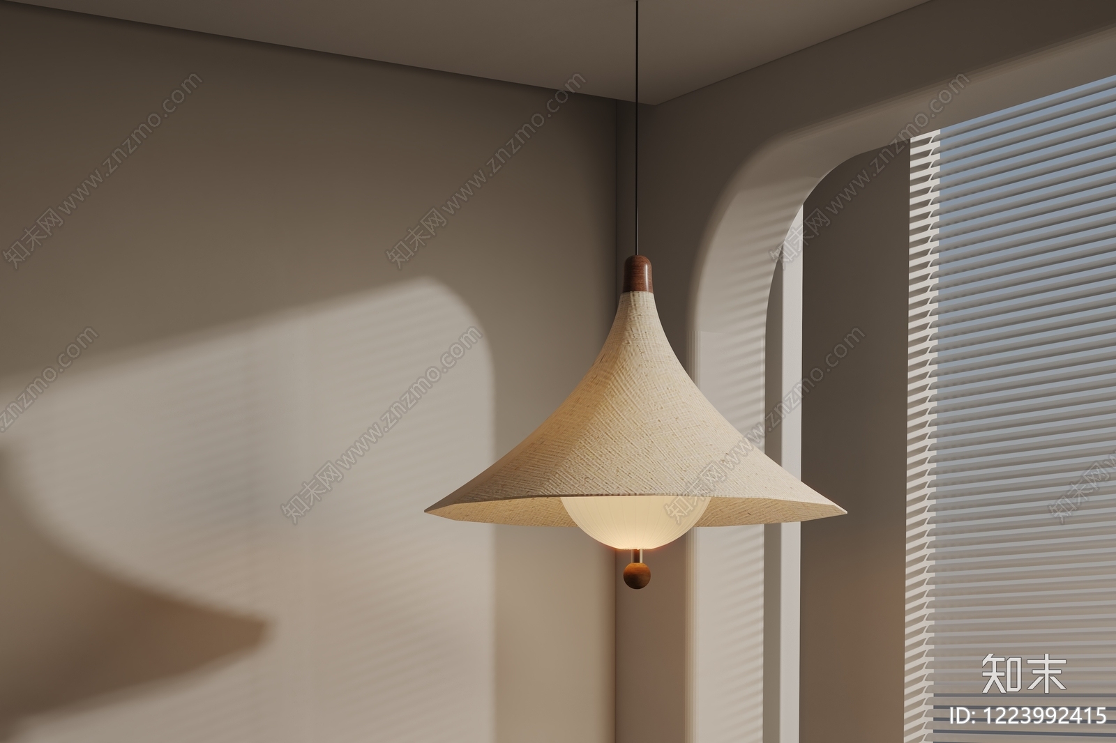 奶油风小吊灯3D模型下载【ID:1223992415】