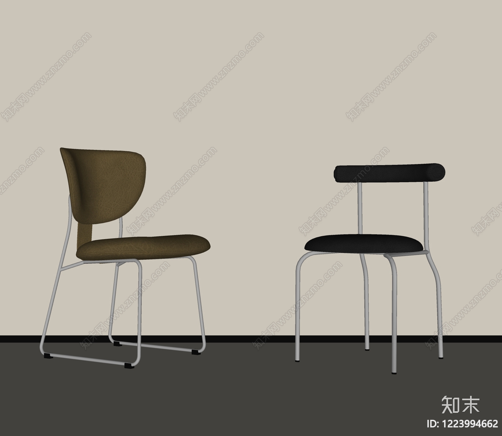 极简餐椅SU模型下载【ID:1223994662】
