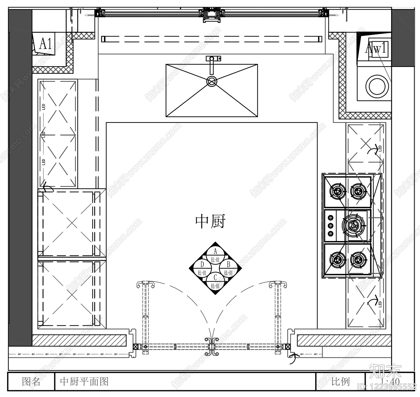 厨房cad施工图下载【ID:1223995552】