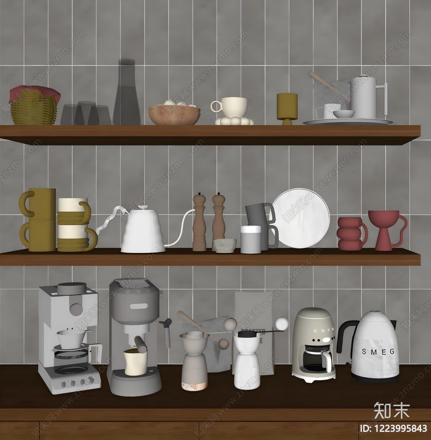 现代厨房摆件SU模型下载【ID:1223995843】