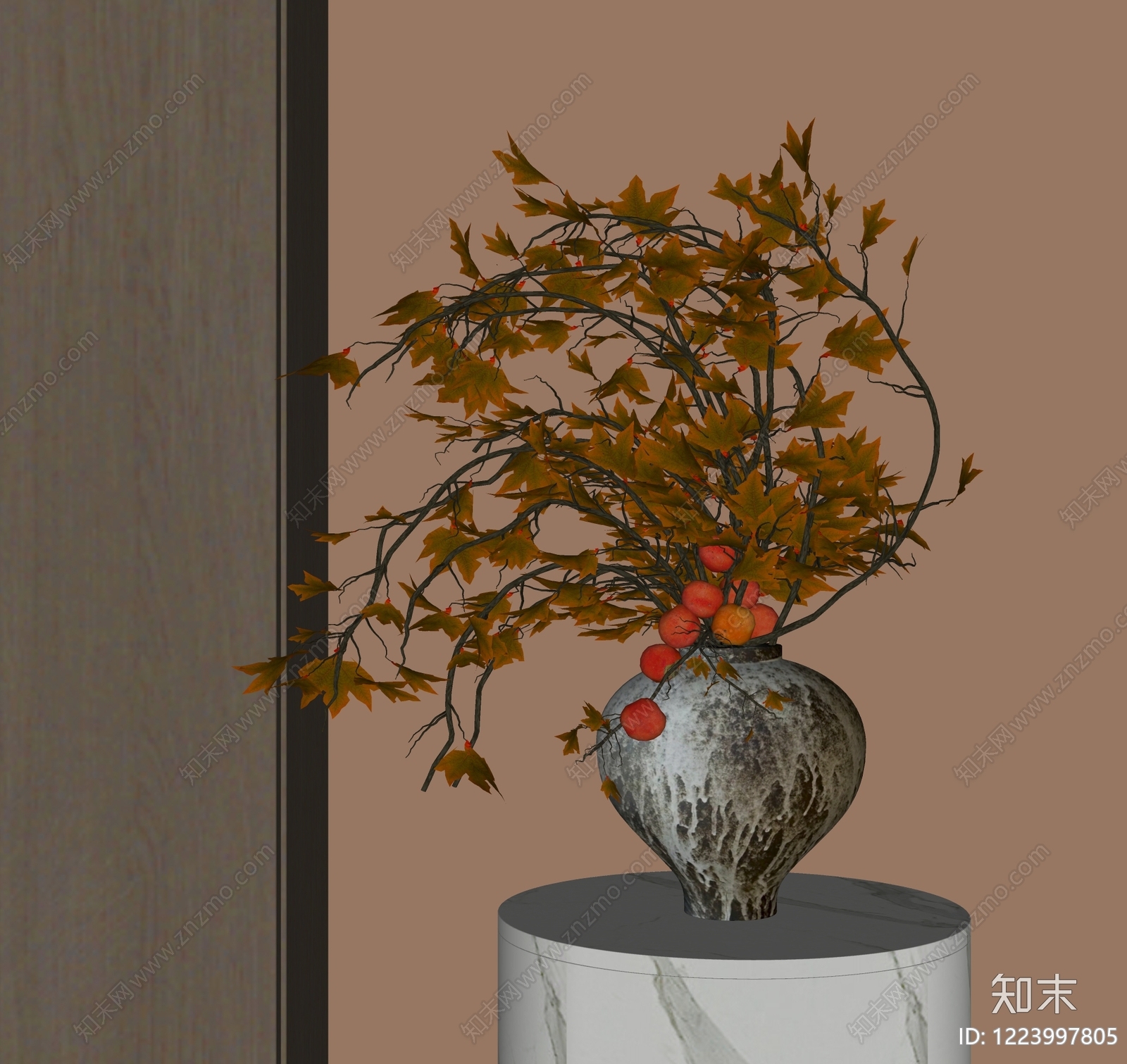 侘寂花艺SU模型下载【ID:1223997805】