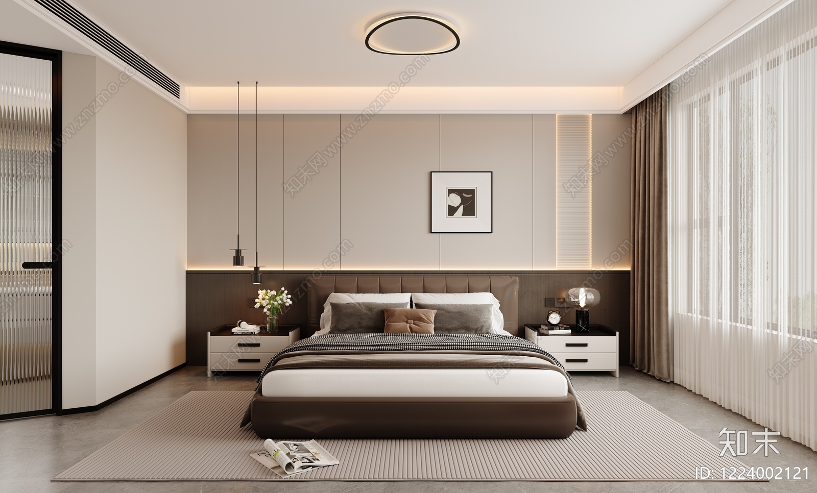 现代简约家居卧室3D模型下载【ID:1224002121】