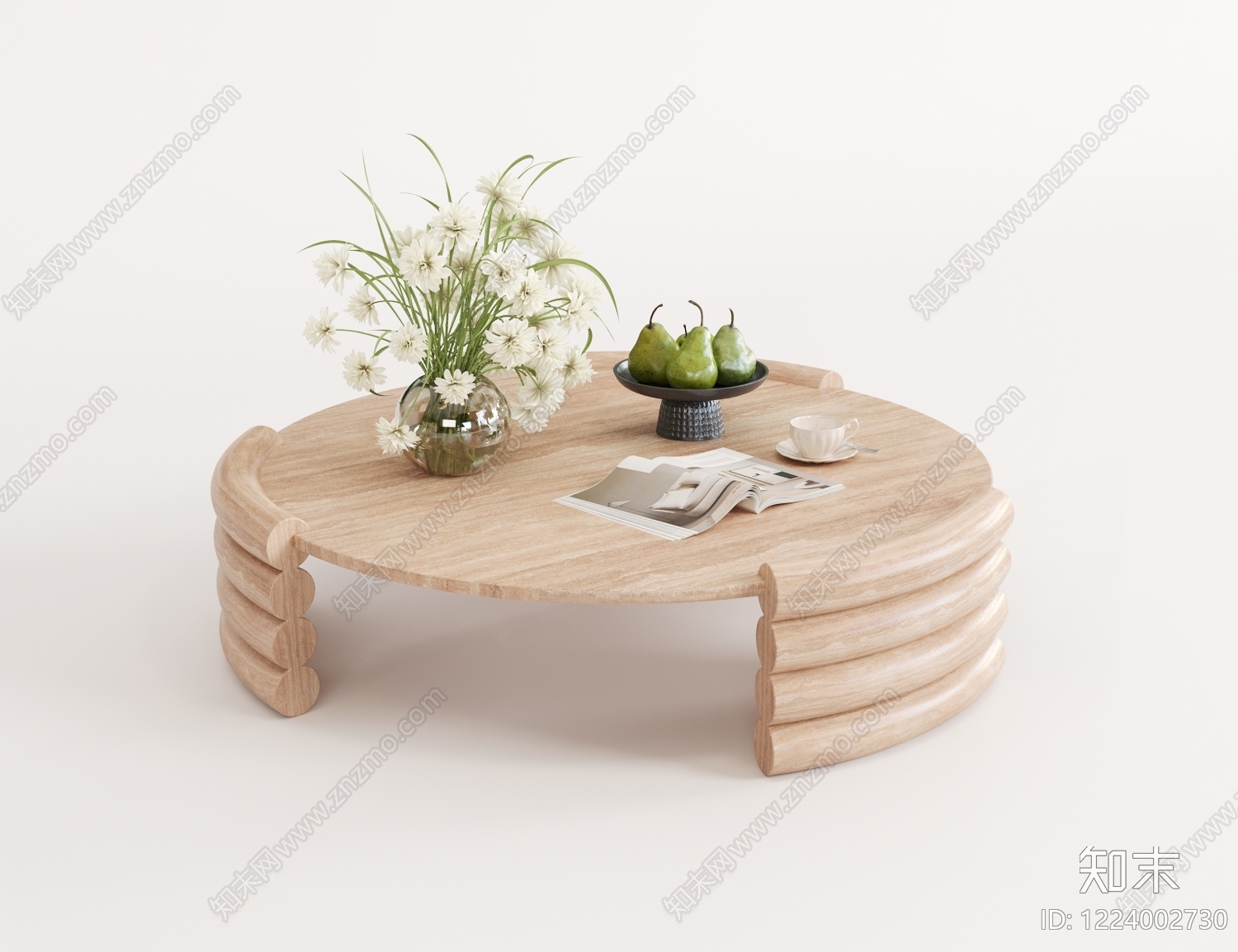 原木风茶几3D模型下载【ID:1224002730】