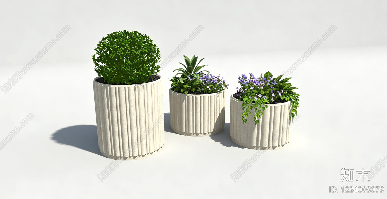 极简绿植摆件SU模型下载【ID:1224003079】