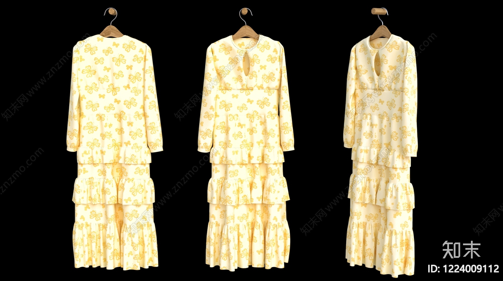 法式衣服3D模型下载【ID:1224009112】