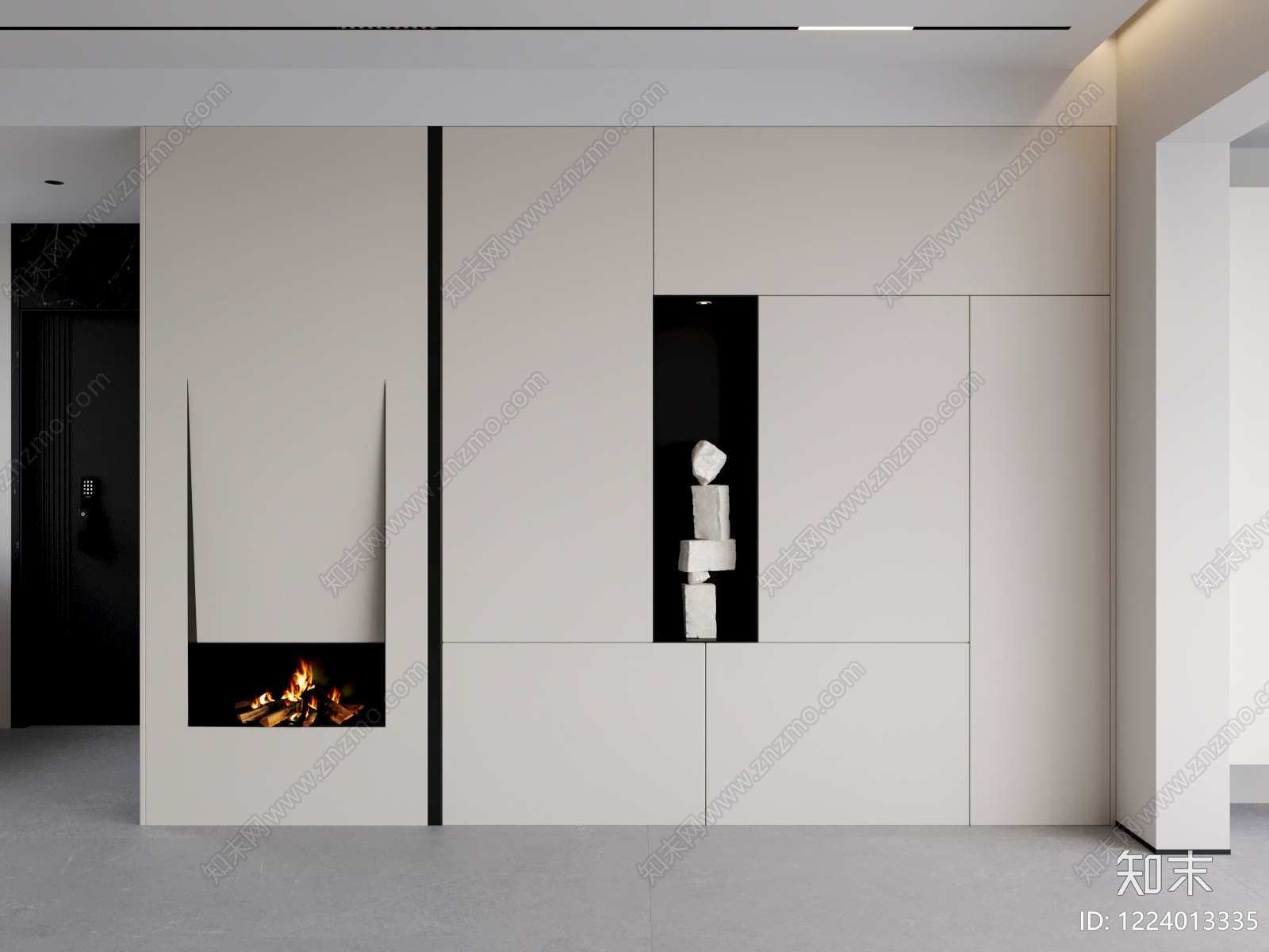 极简背景墙SU模型下载【ID:1224013335】