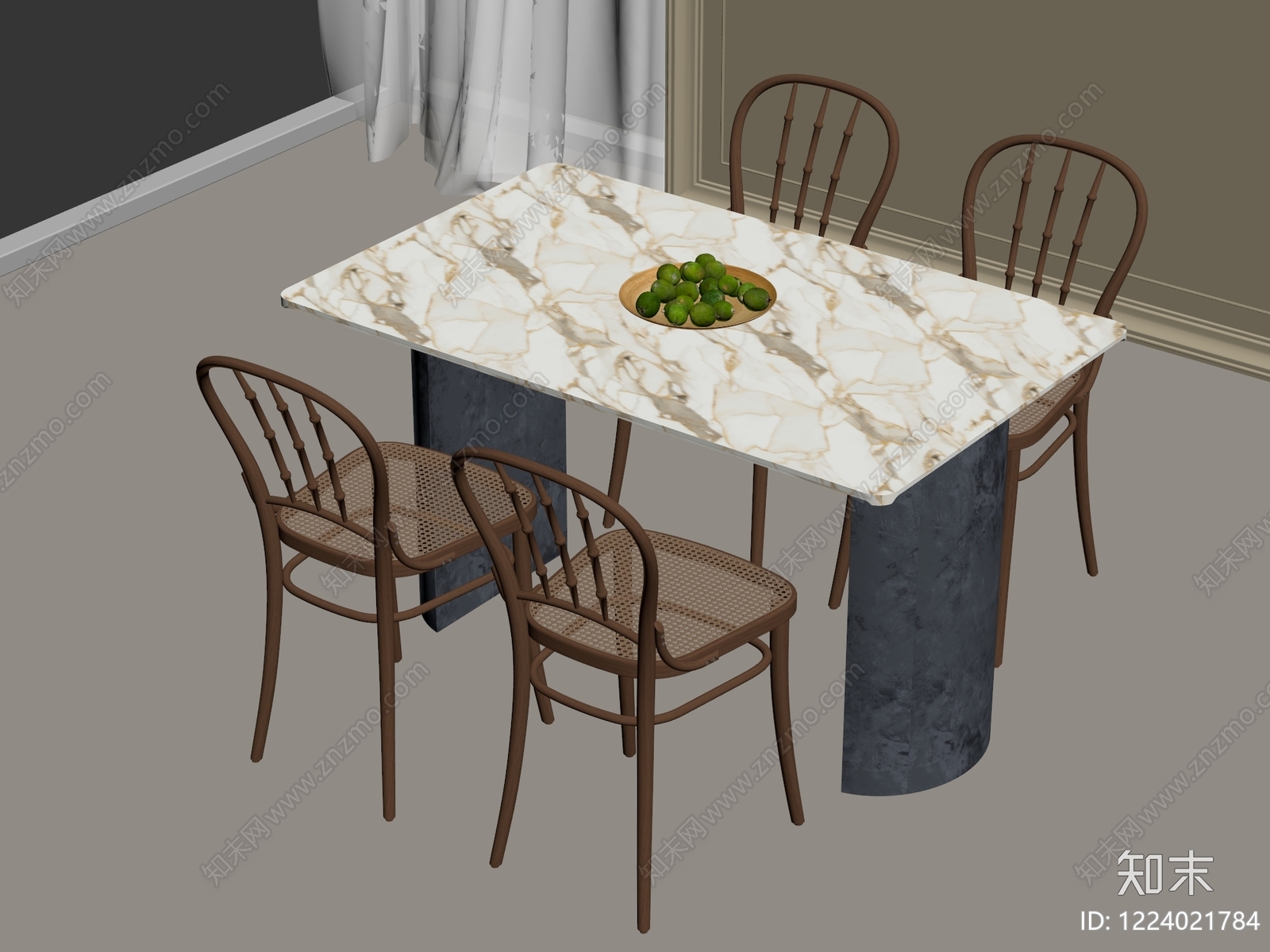 轻奢餐桌椅3D模型下载【ID:1224021784】