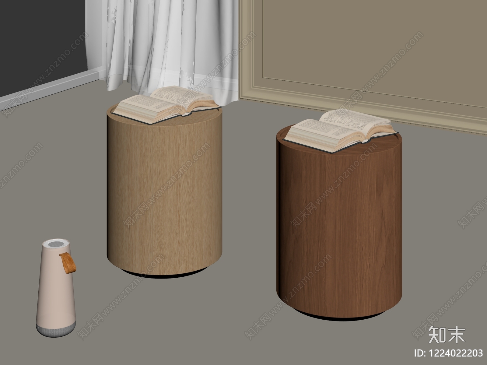 极简床头柜3D模型下载【ID:1224022203】