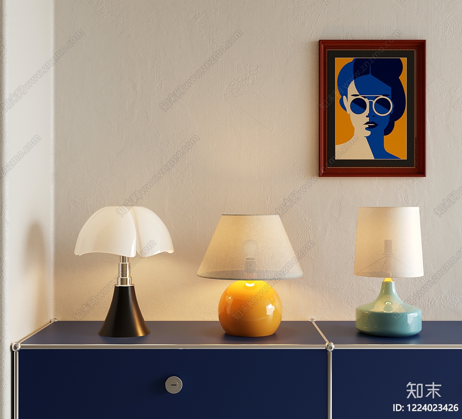 现代简约台灯3D模型下载【ID:1224023426】