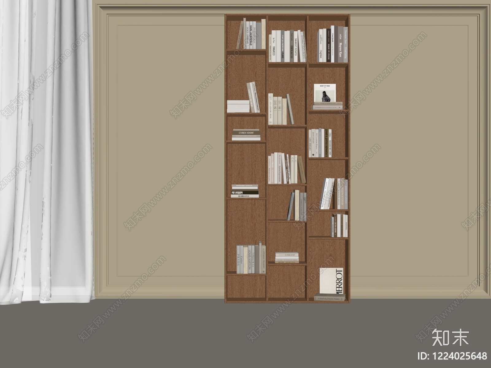 现代简约书柜3D模型下载【ID:1224025648】