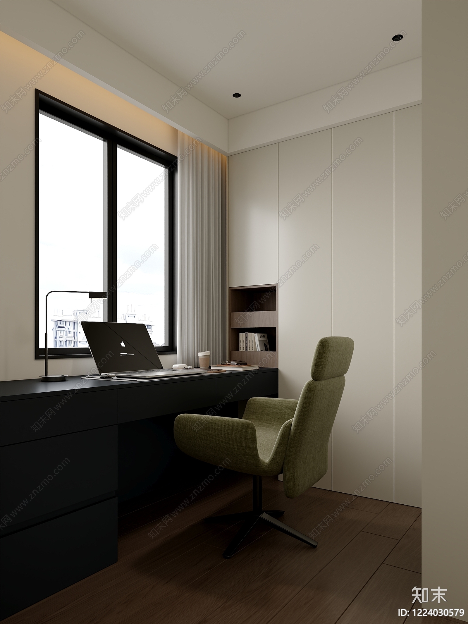 极简书房3D模型下载【ID:1224030579】