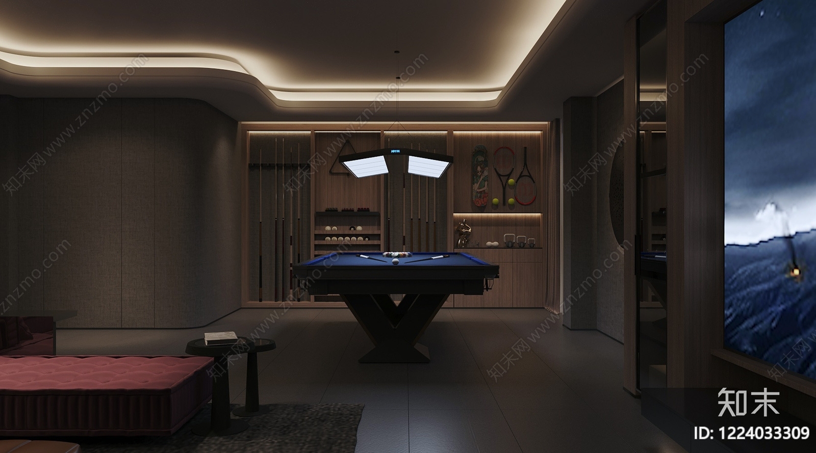 轻奢影音室3D模型下载【ID:1224033309】