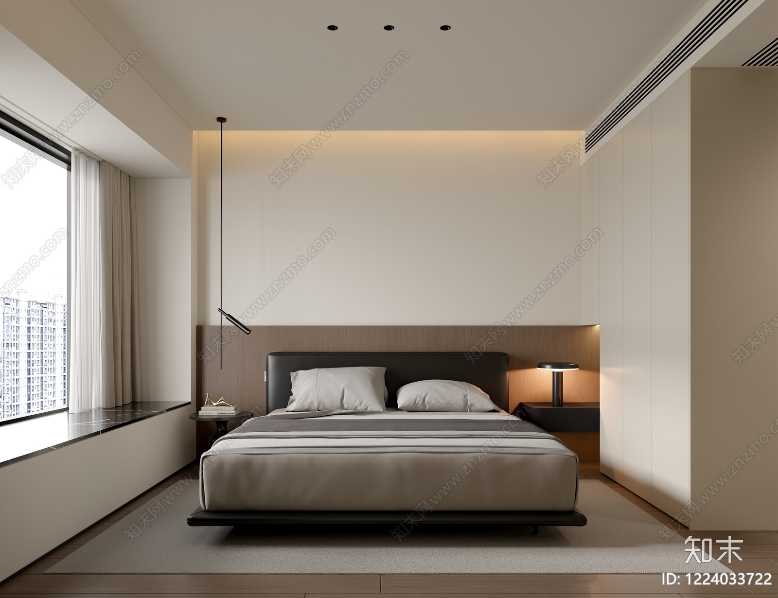 意式极简家居卧室3D模型下载【ID:1224033722】