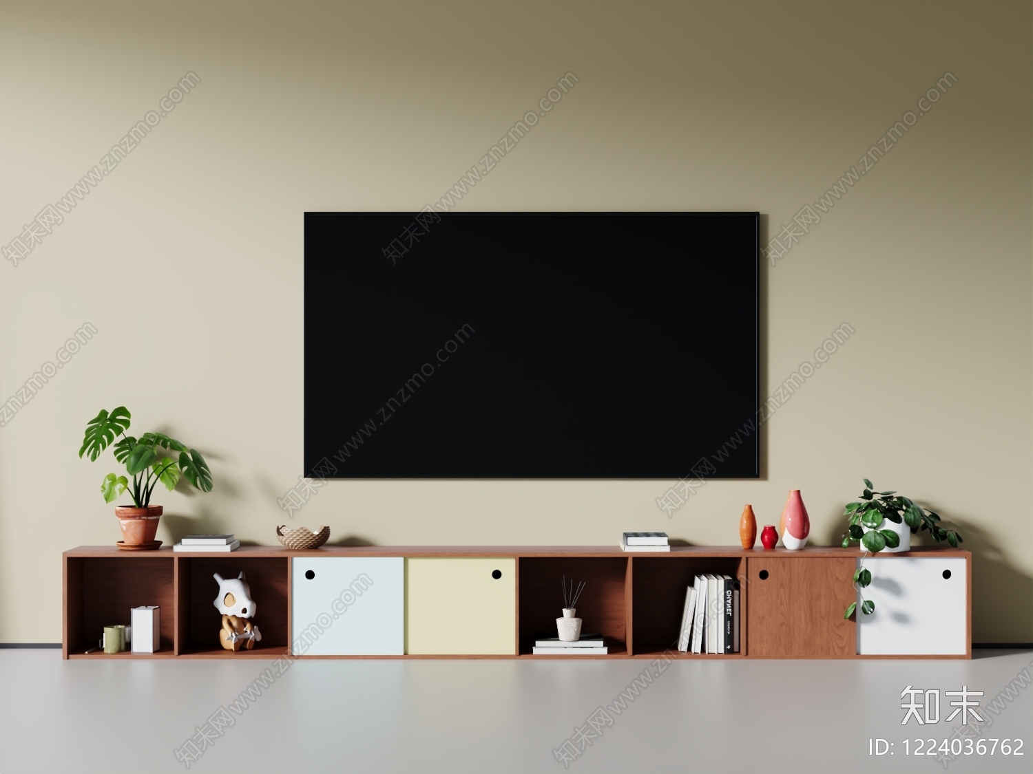 现代简约电视柜SU模型草图