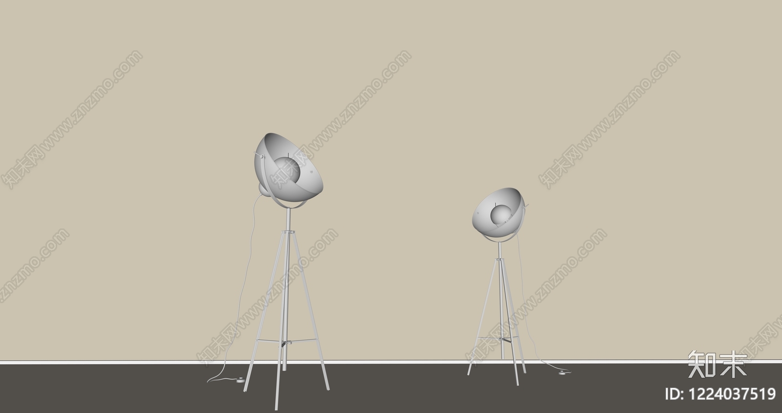 极简落地灯3D模型下载【ID:1224037519】
