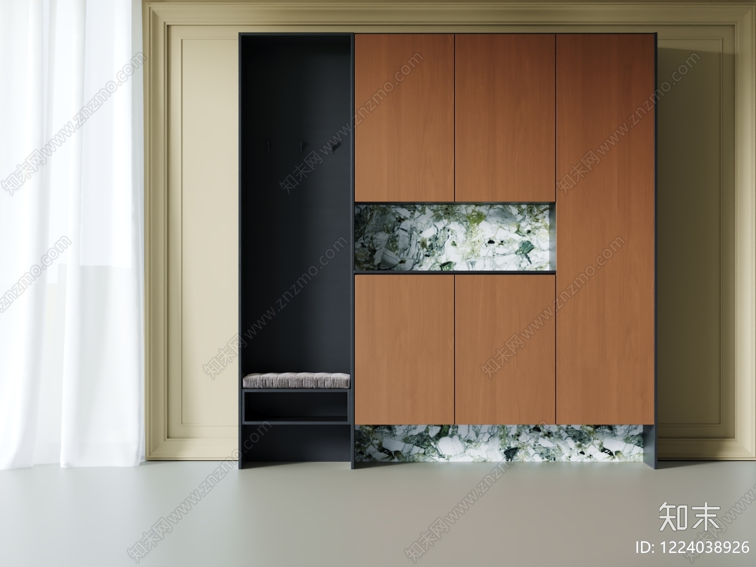 意式极简鞋柜SU模型下载【ID:1224038926】