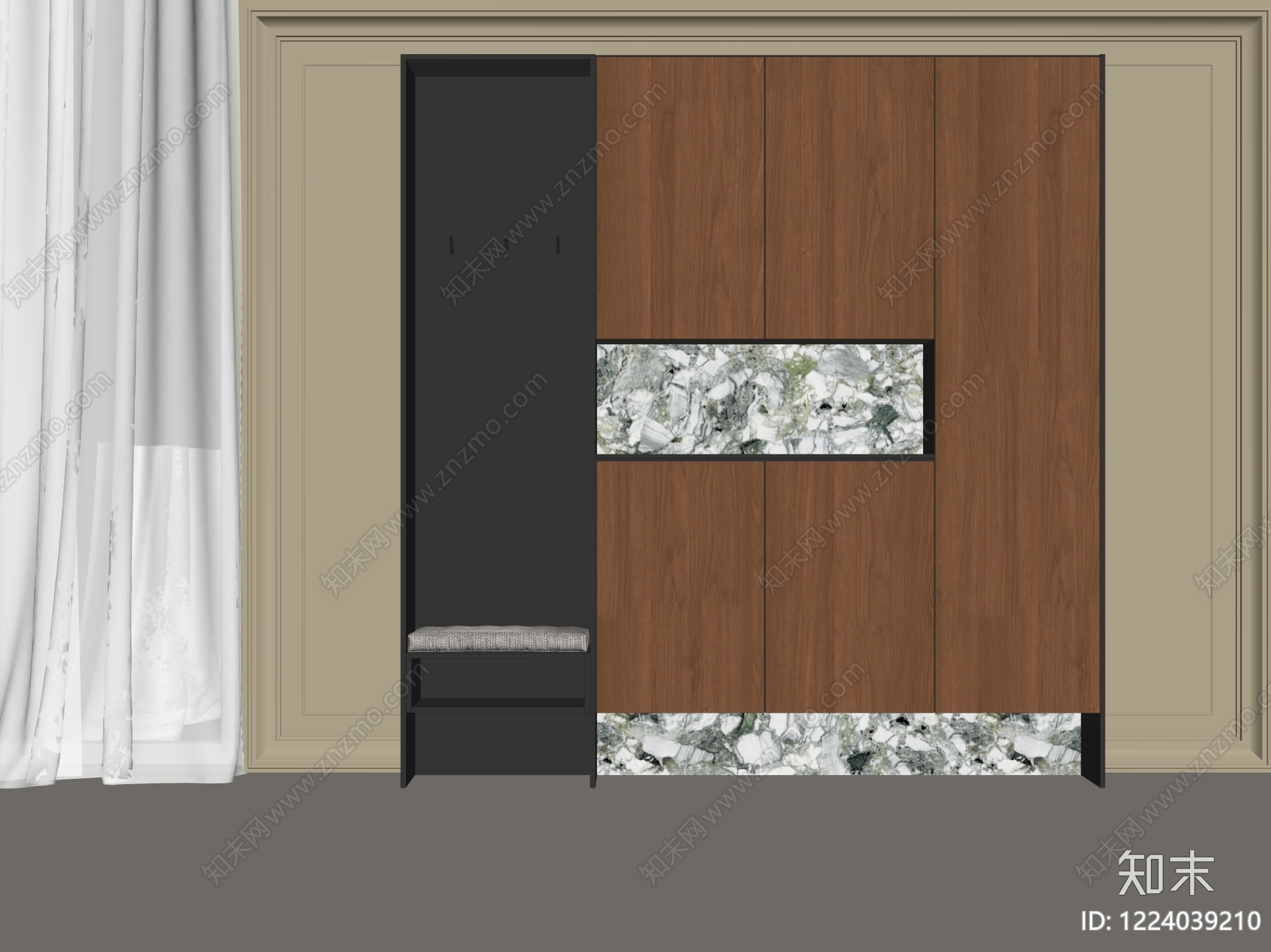 意式极简鞋柜3D模型下载【ID:1224039210】