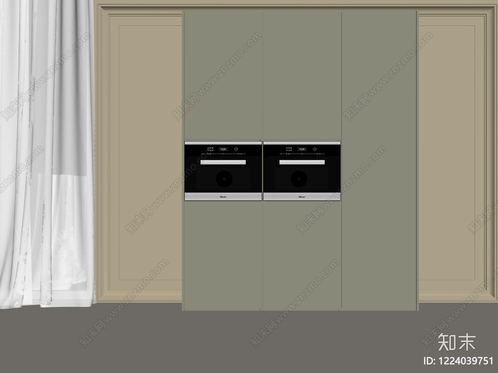 极简橱柜3D模型下载【ID:1224039751】