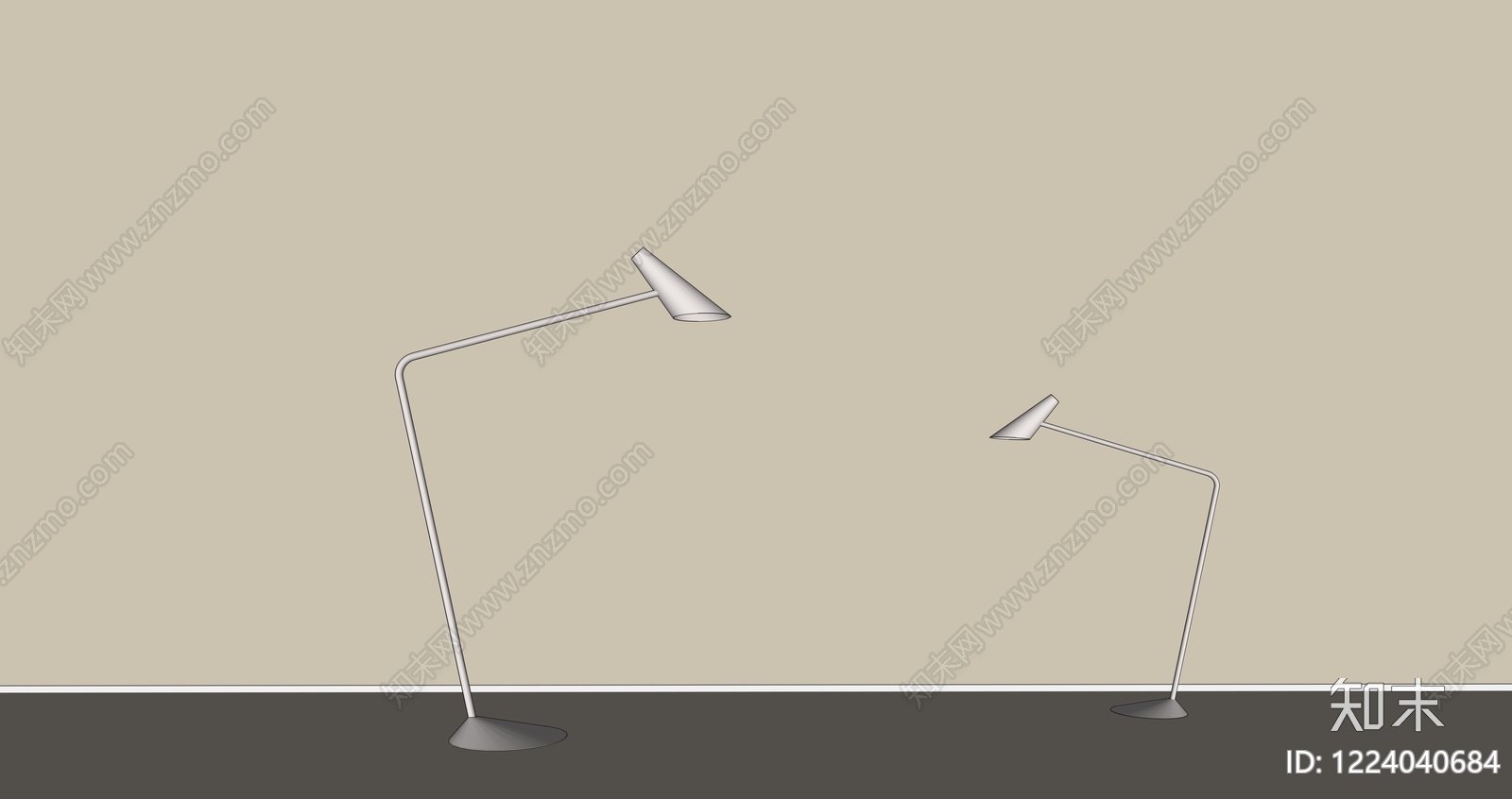 极简落地灯SU模型下载【ID:1224040684】