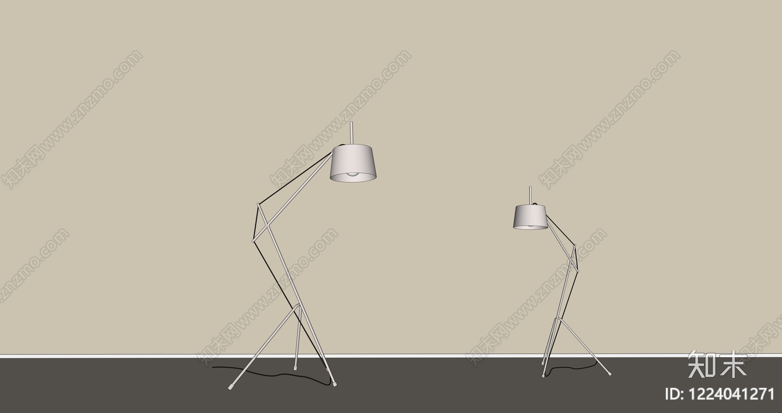 极简落地灯3D模型下载【ID:1224041271】