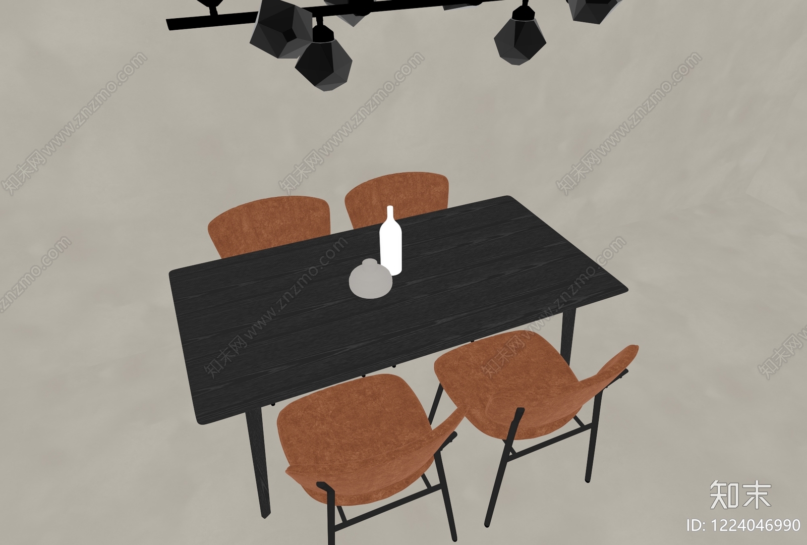 意式极简家居餐厅3D模型下载【ID:1224046990】