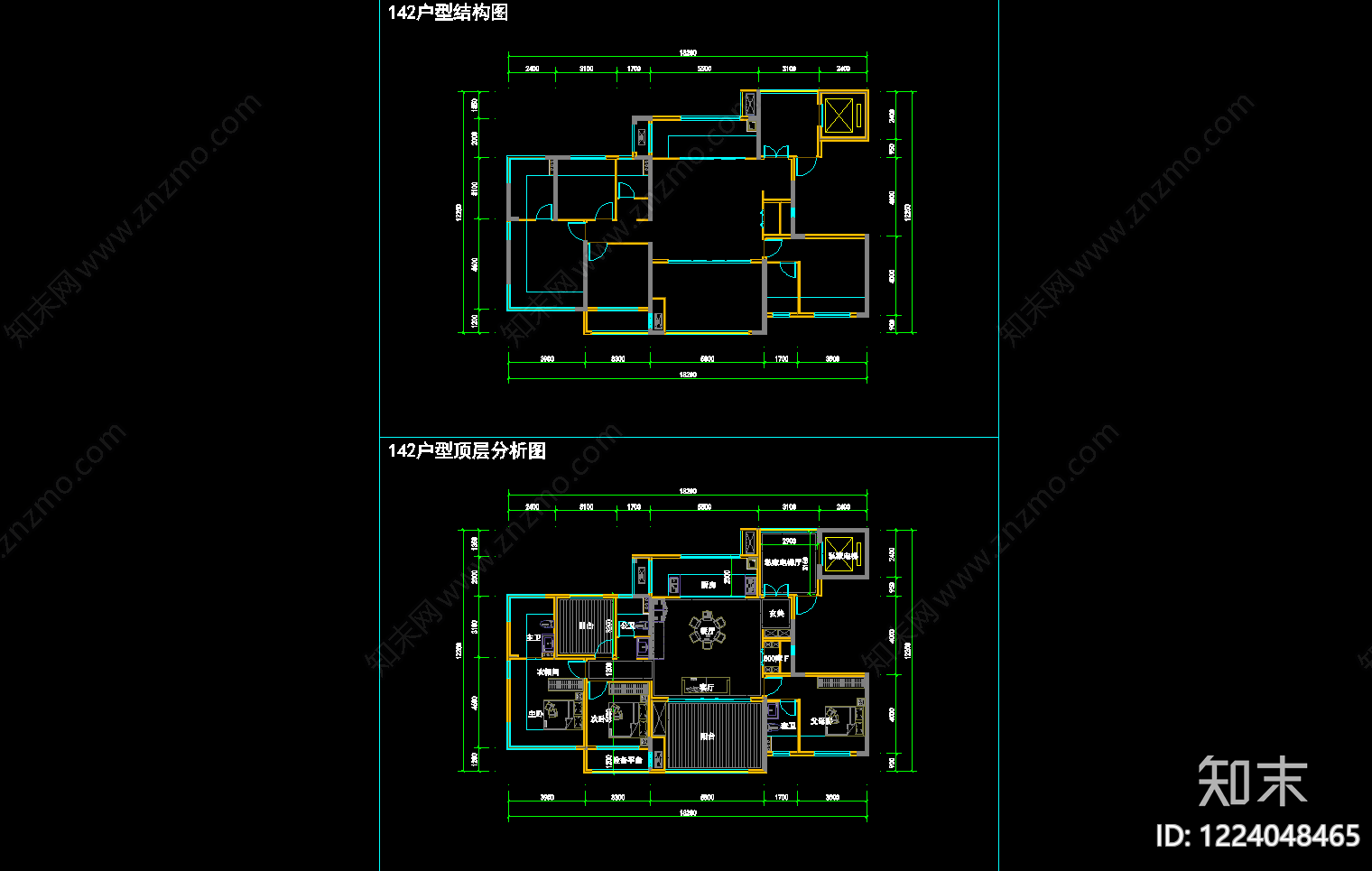 高层住宅cad施工图下载【ID:1224048465】