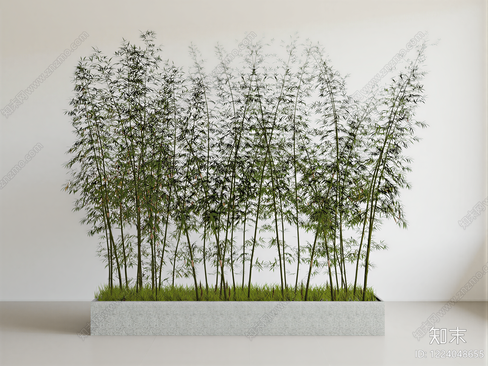 极简竹子3D模型渲染效果图