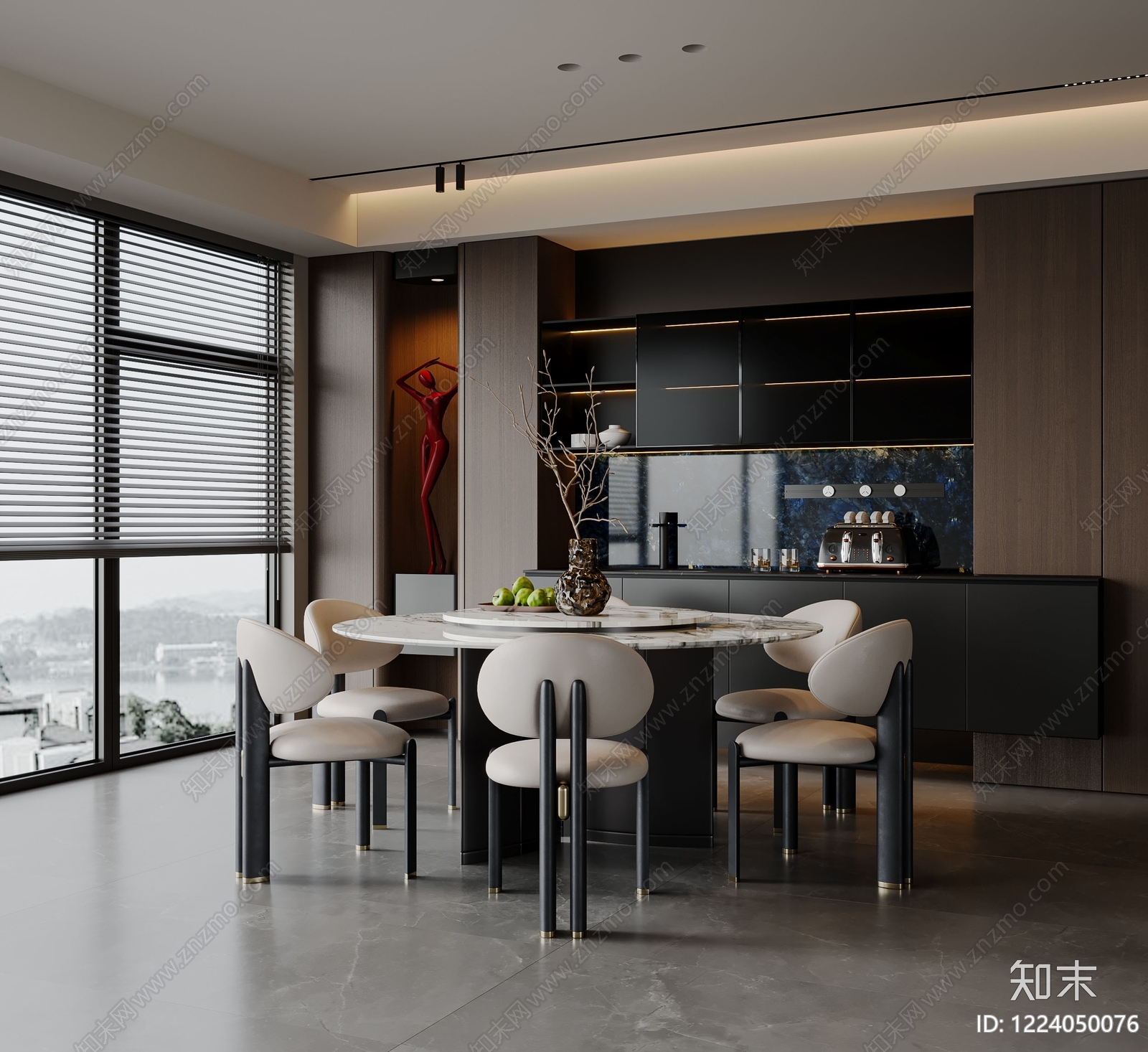 轻奢家居餐厅3D模型下载【ID:1224050076】