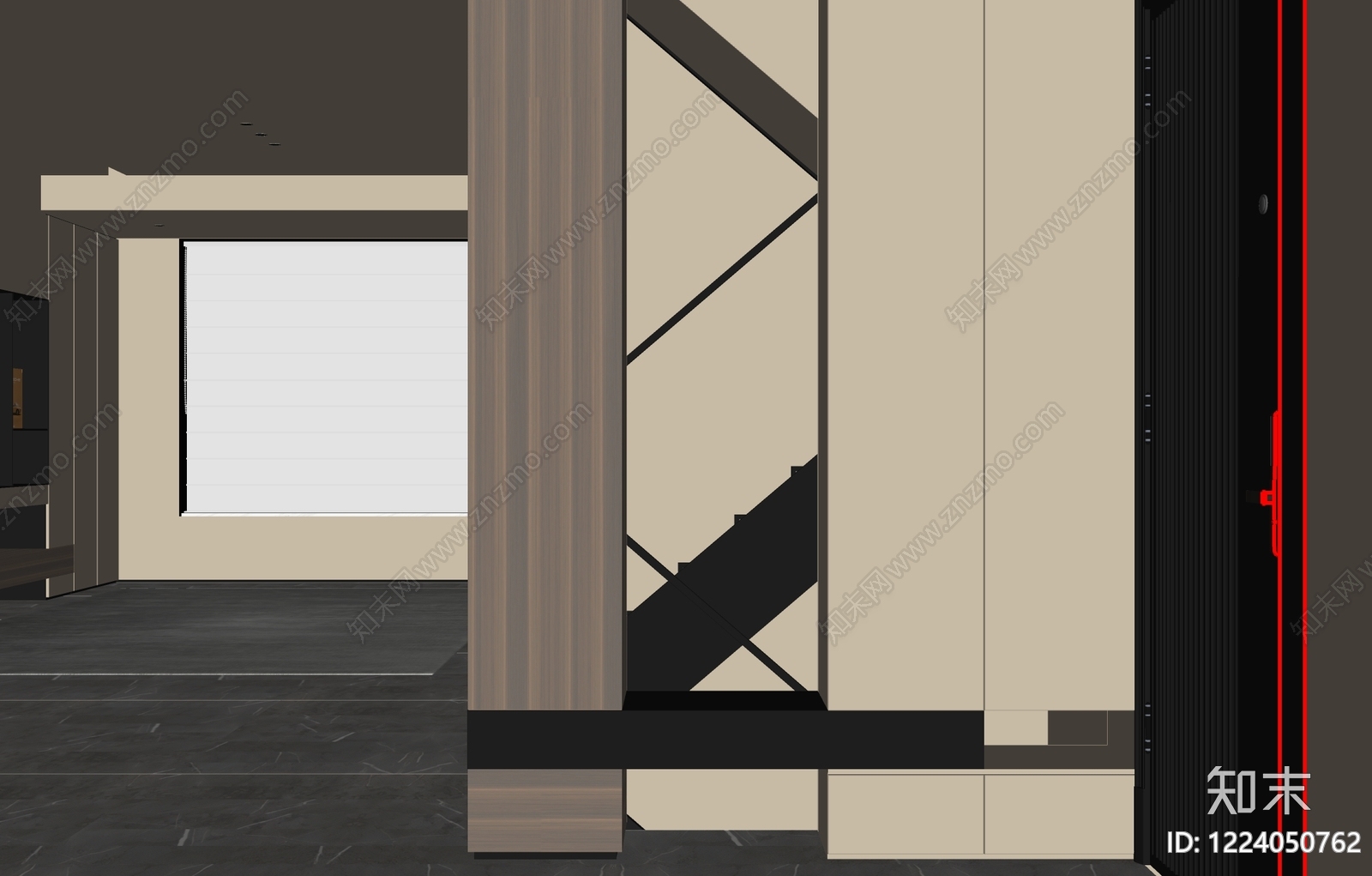 意式极简玄关SU模型下载【ID:1224050762】