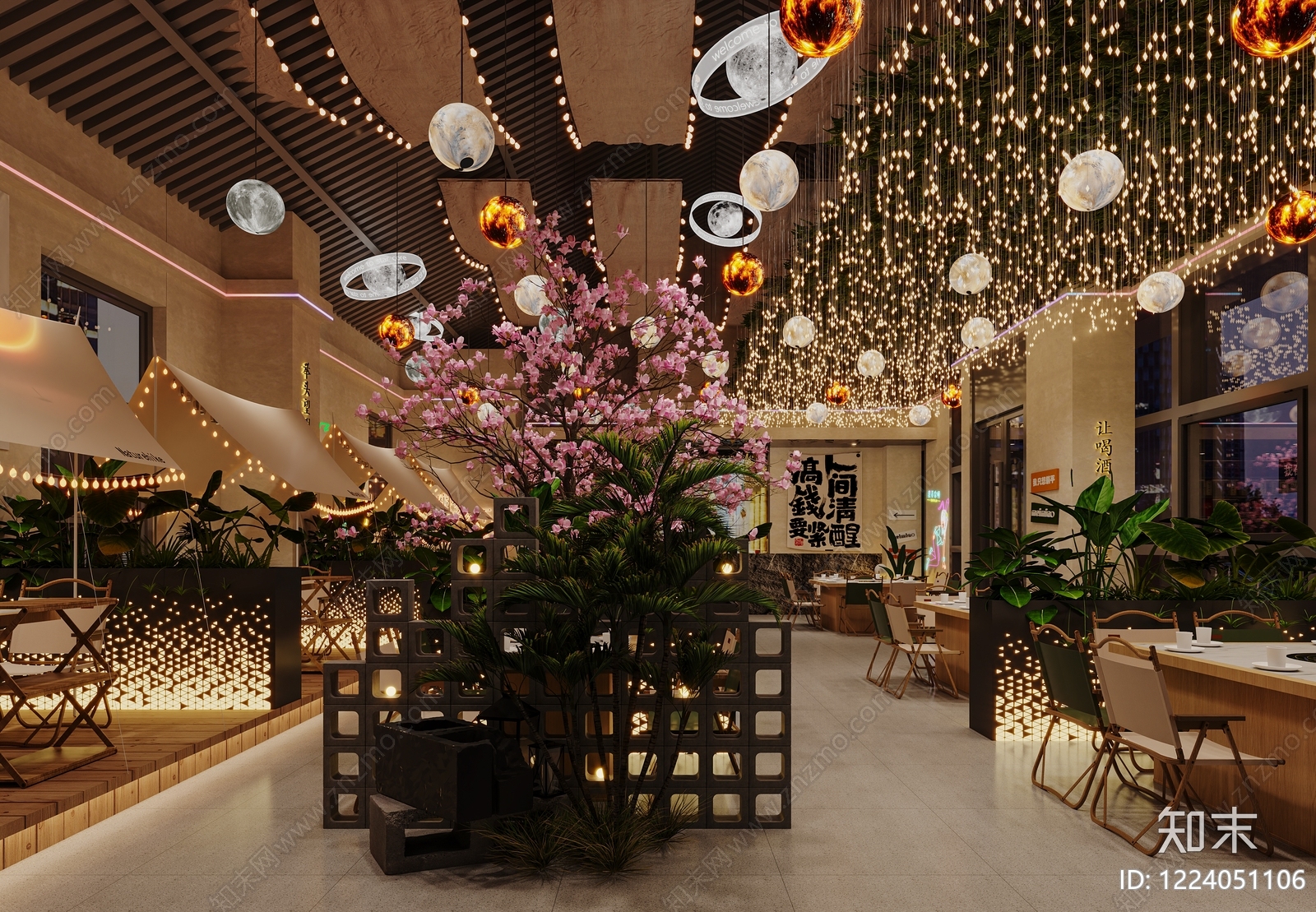 轻奢火锅店3D模型下载【ID:1224051106】