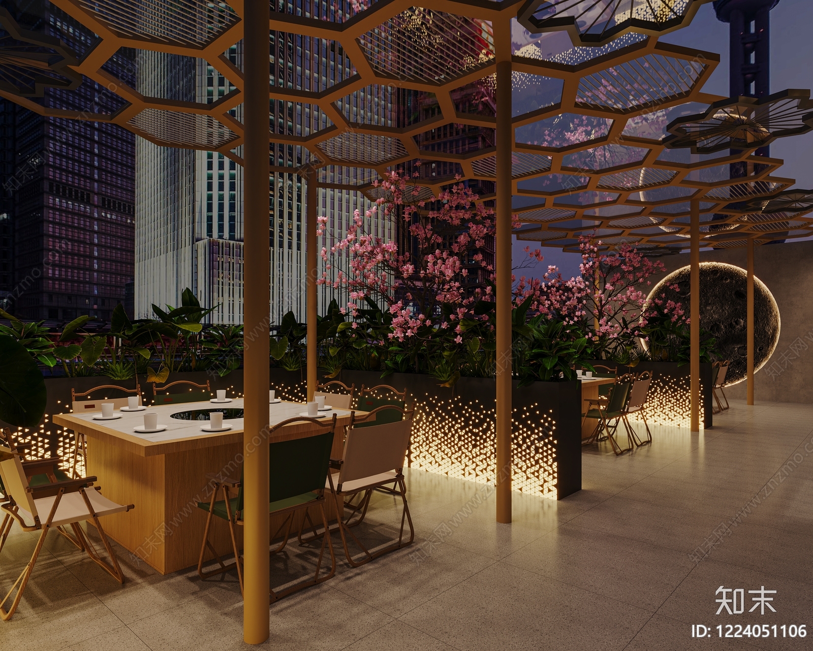 轻奢火锅店3D模型下载【ID:1224051106】