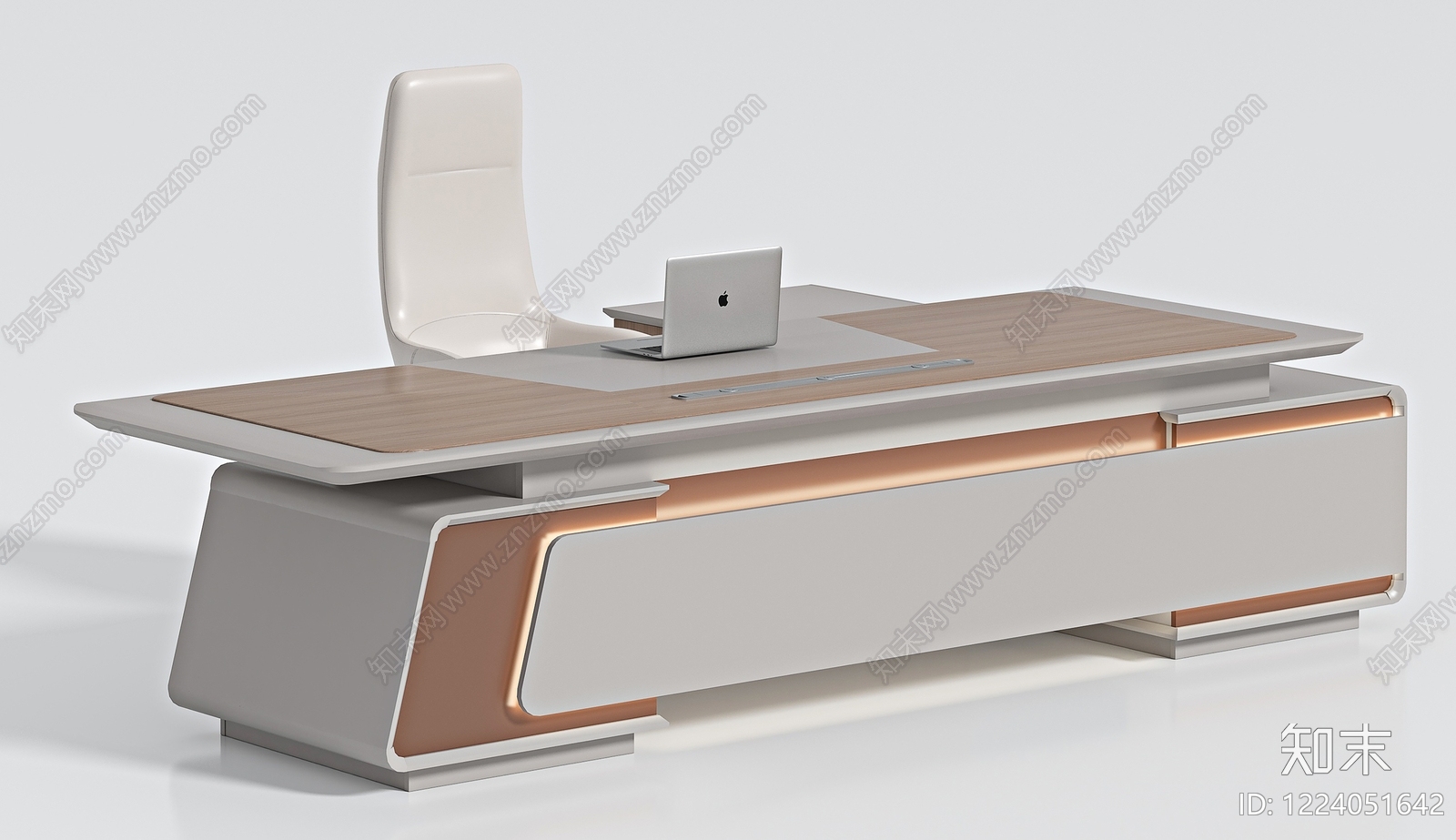 轻奢办公桌椅3D模型下载【ID:1224051642】
