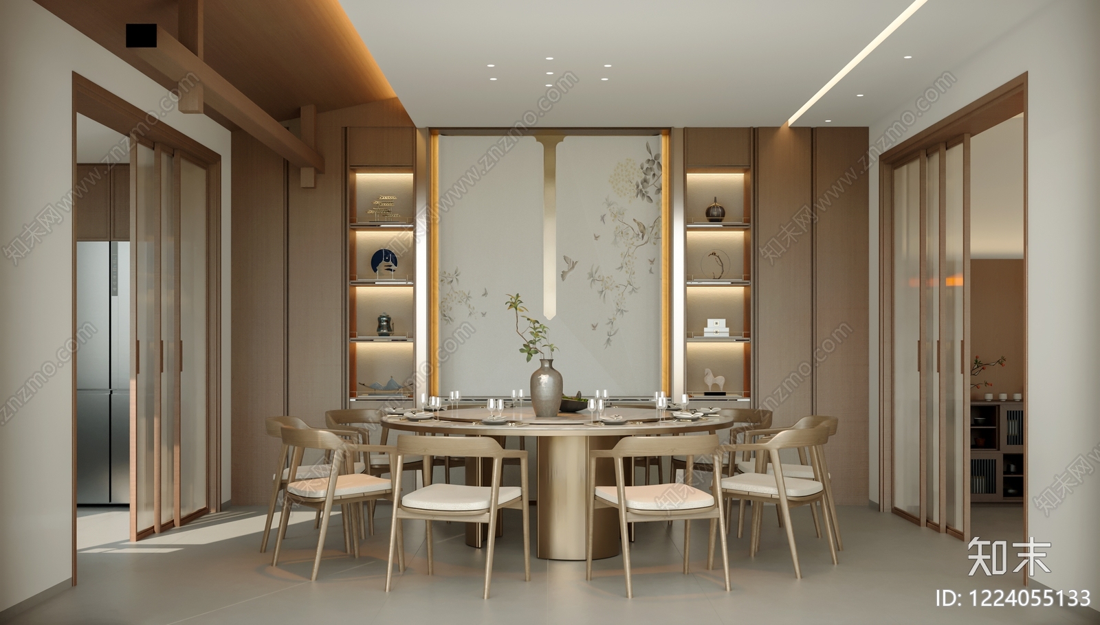 新中式包厢3D模型下载【ID:1224055133】