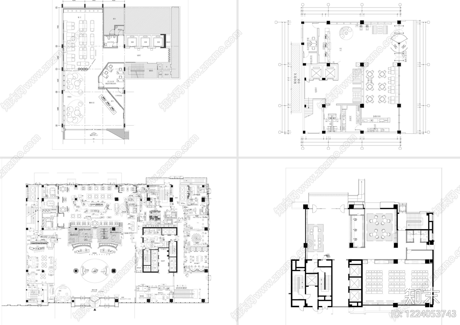 酒店建筑cad施工图下载【ID:1224053743】