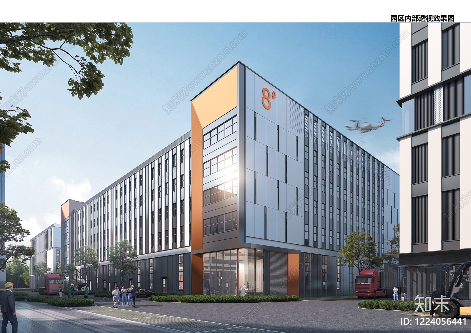 产业园建筑cad施工图下载【ID:1224056441】