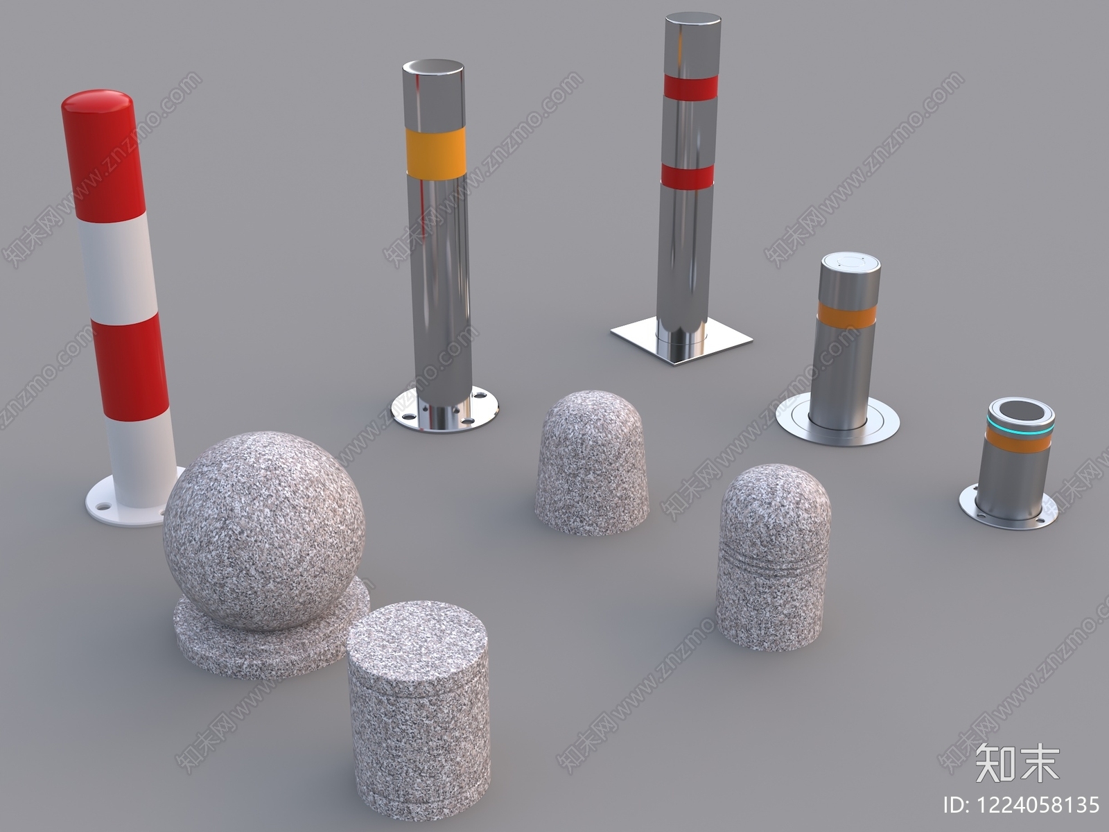 现代简约交通配件3D模型下载【ID:1224058135】